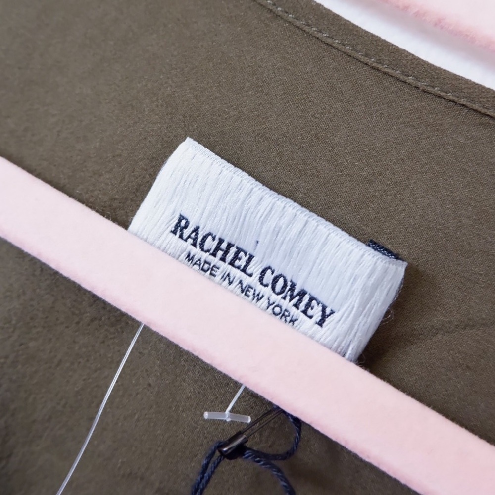 SOLD- RACHEL COMEY Floater Silk Blouse in Olive - Picture 7 of 11
